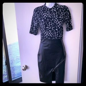 Shop WTD Medium Black & White Leopard Mini Dress